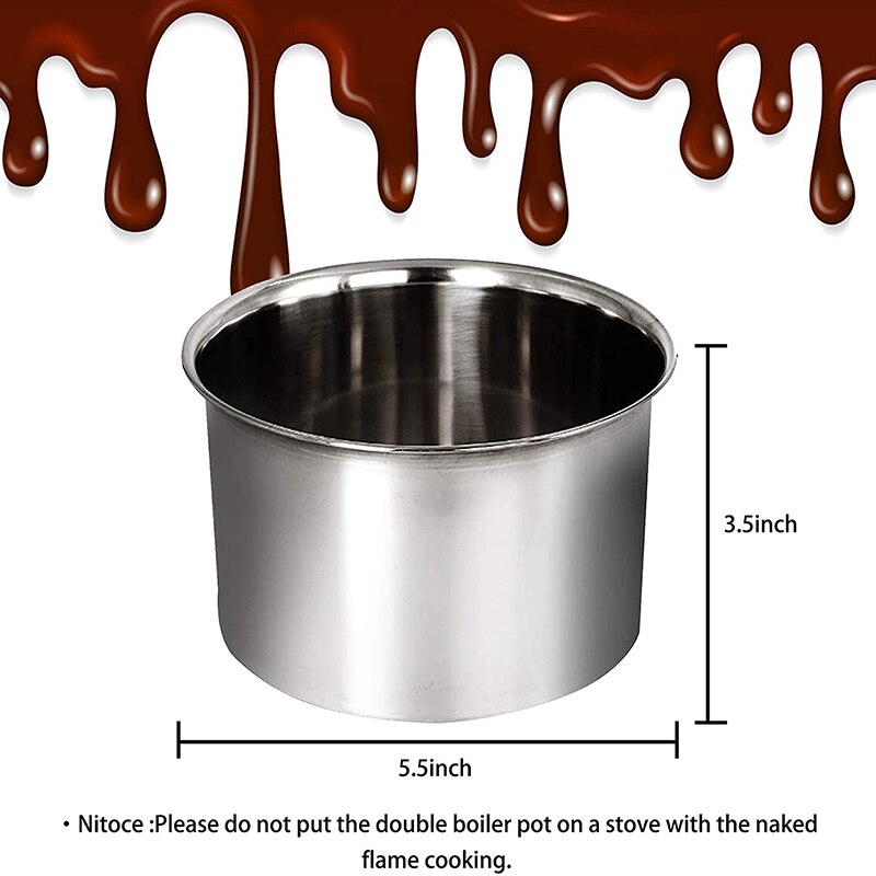 Dubbele Boiler Melting Pot Met Hittebestendig Handvat, grote Capaciteit Chocolade Melting Pot Voor Boter Snoep (400Ml)