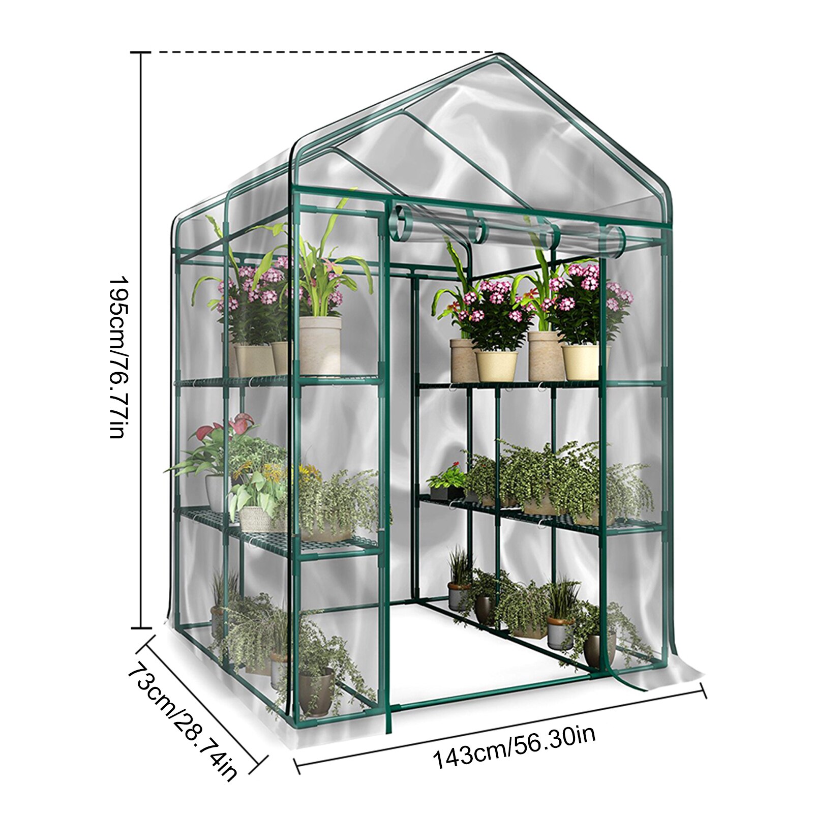 PVC Transparent Rainproof Shed Cloth Durable Tarpaulin Lightweight Waterproof Tarp Cover For Outdoor Garden Canopy 143x73x195cm