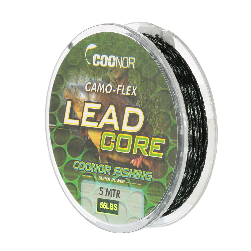 Coonor 35lb / 45lb / 55lb 5m fiskelinje leadcore flettet camouflage karpe fiskelinje hårrigge blykerne fiskegrej