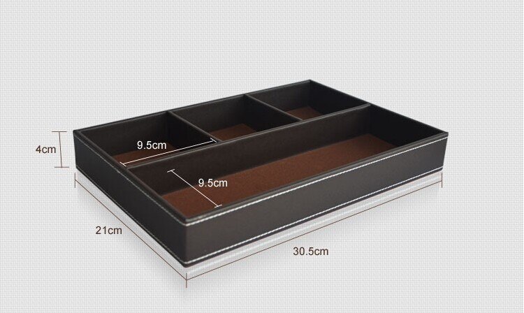 12X8 "bois bois cuir bureau papeterie accessoires stylo porte-plateau organisateur boîte case marron 299B