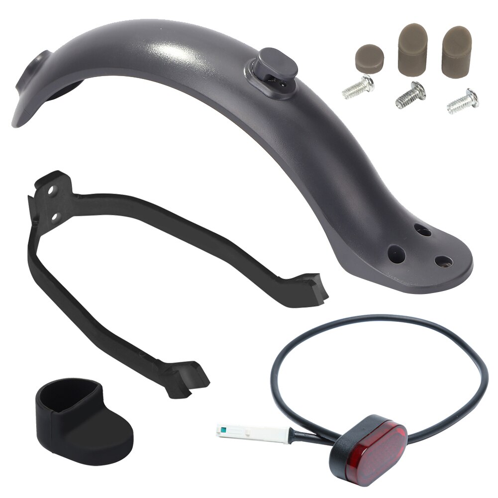 Electric Scooter Rear Fender Mudguard Support Stand Taillight Set for M365 Scooter Replacement Accessories: Grey