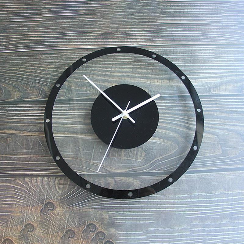 ZYFAB Vintage Houten Transparant Acryl Ronde Wandklok, Stille Batterij Klok, Niet Tijk, Decoratieve E, 35 cm ZYFAB Vintage Houten Transparant Acryl Ronde Wandklok, Stille Batterij Klok, Niet Tijk, Decoratieve E, 35 cm