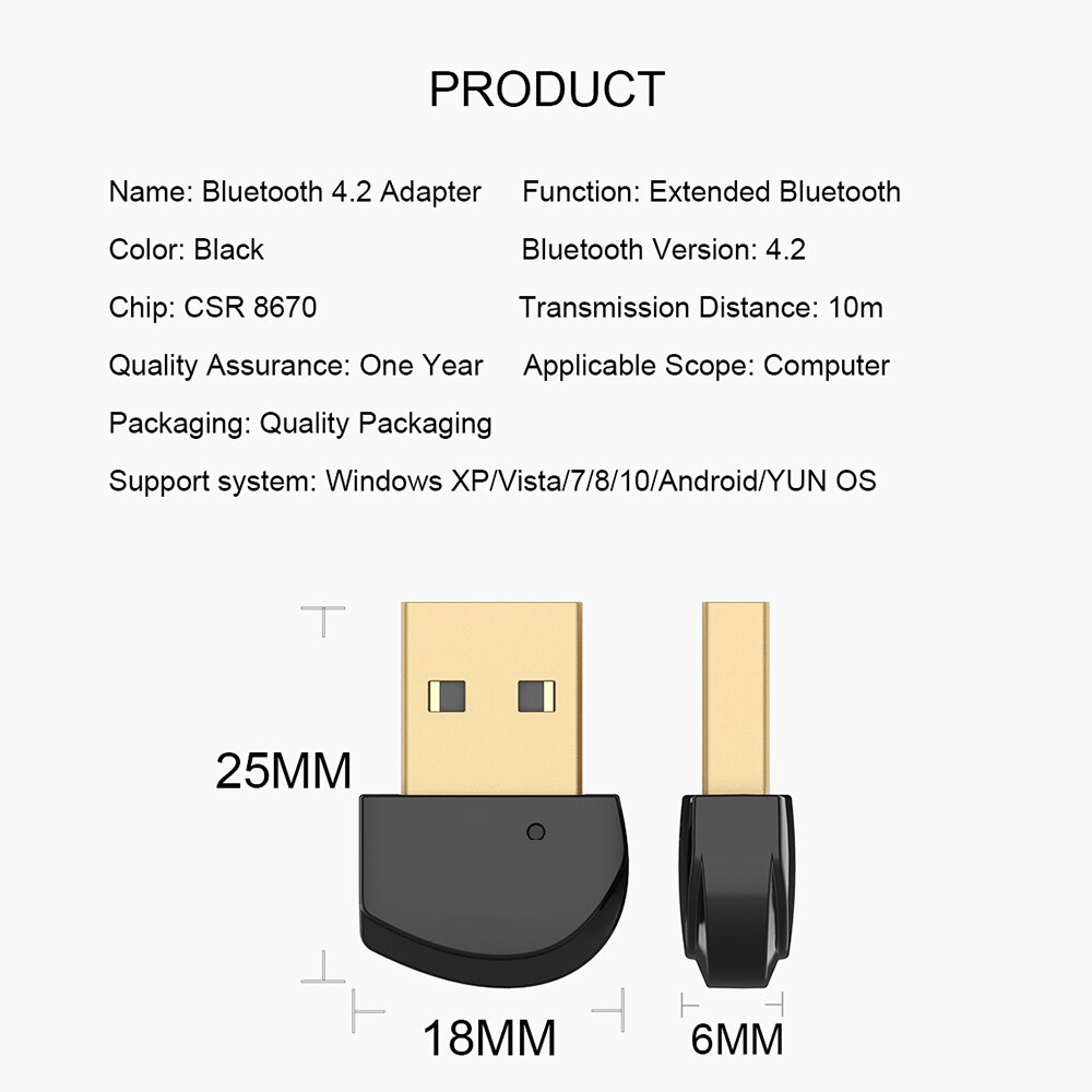 kebidumei CSR 4.2 8670 USB Bluetooth Dongle APTX Wireless Audio Transmitter High Fidelity Adapter A2DP For Headphones