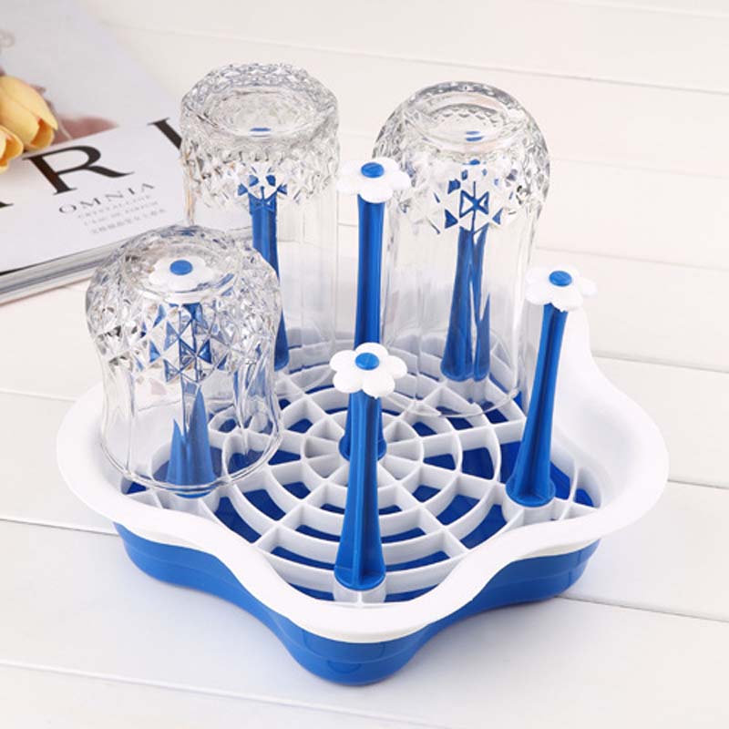 Baby Bottle Drying Rack Countertop Drying Escorredor De Mamadeira Drying Rack For Babies Bottle Drainer Dryer Cleaning Dryer: Blue Flower