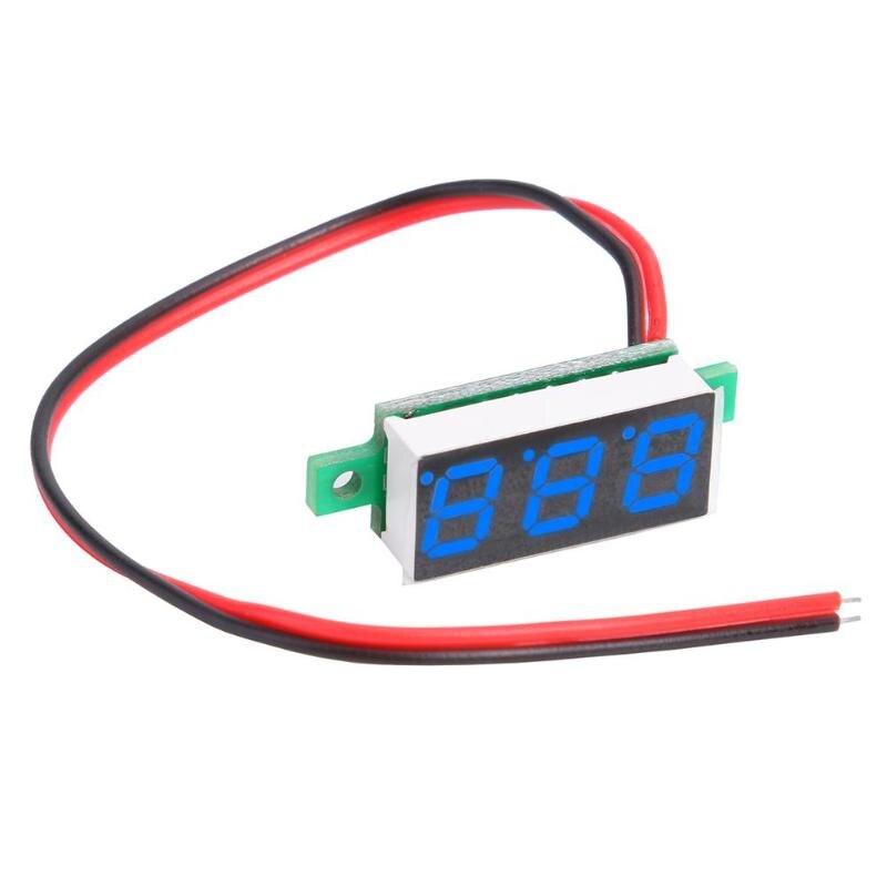 0.28 inch Small Digital Direct Voltage Gauge Head Adjustable 2 Line DC4-30V: Blue