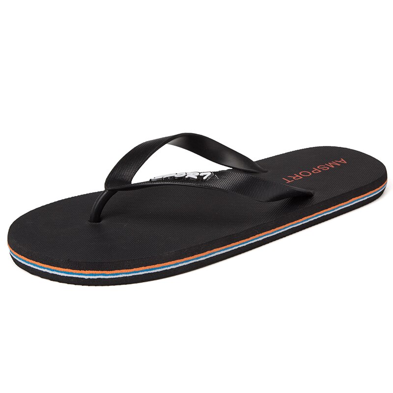 Jiemiao strandsandalen, flache sohle, wasserdichte, rutschfeste sandalen, kippen-Flops für herren: Schwarz / 42