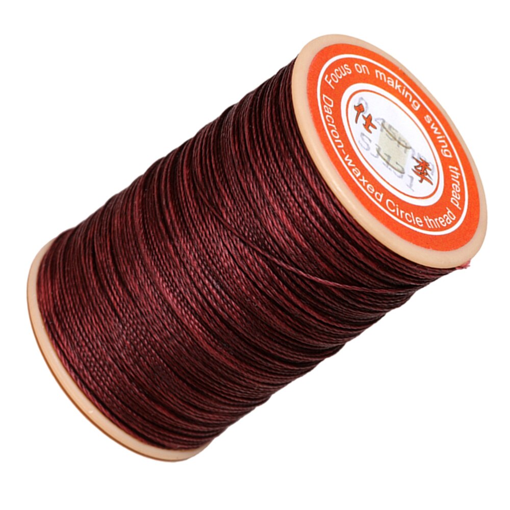 1PC 0.45mm Round Waxed Thread Leather Sewing Thread Hand Stitching Thread for Craft DIY (White)