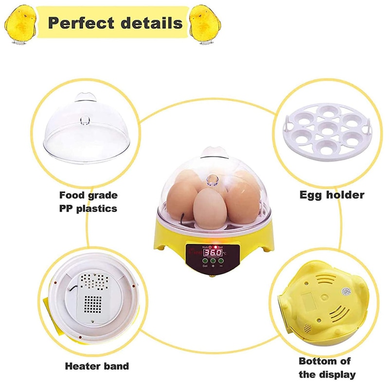 7 eier Inkubator Huhn Enten Ei PID Automatische Hatcher intelligente Temperatur Kontrolle Schlüpfen Maschine uns/UK/EU/AU Stecker