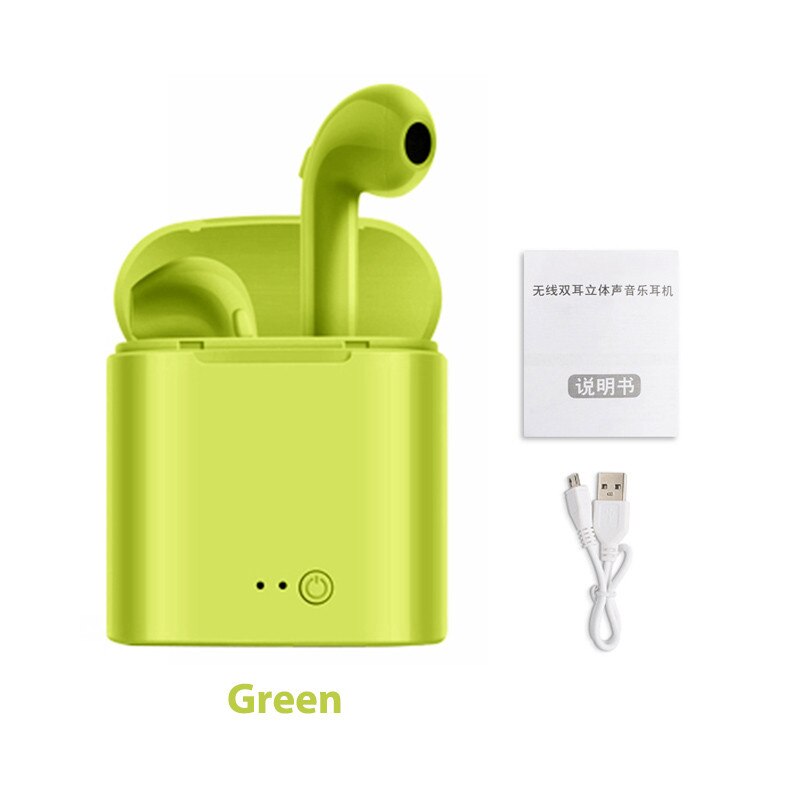 Auriculares i7s i9s tws auriculares inalámbricos con Bluetooth, auriculares estéreo 5,0 de sonido HiFi, Auriculares deportivos para llamadas de teléfono, todos los teléfonos inteligentes: i7s-Green
