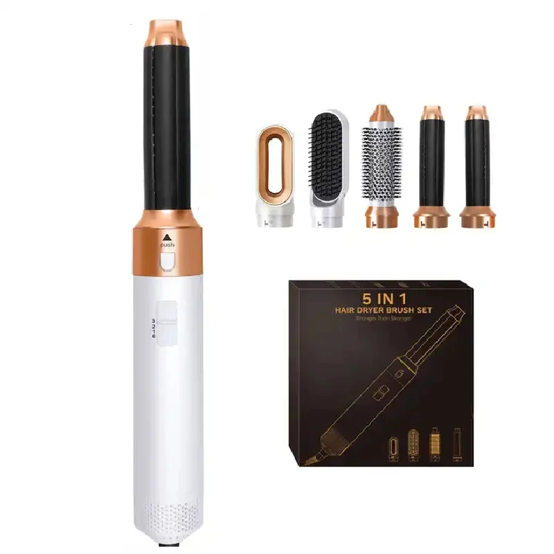 5 In 1 Föhn Multi Haarstyler Krultang Stijltang Met Haarborstel Haardroger Voor Föhn Haar Multi-Styler: Light Grey / VS