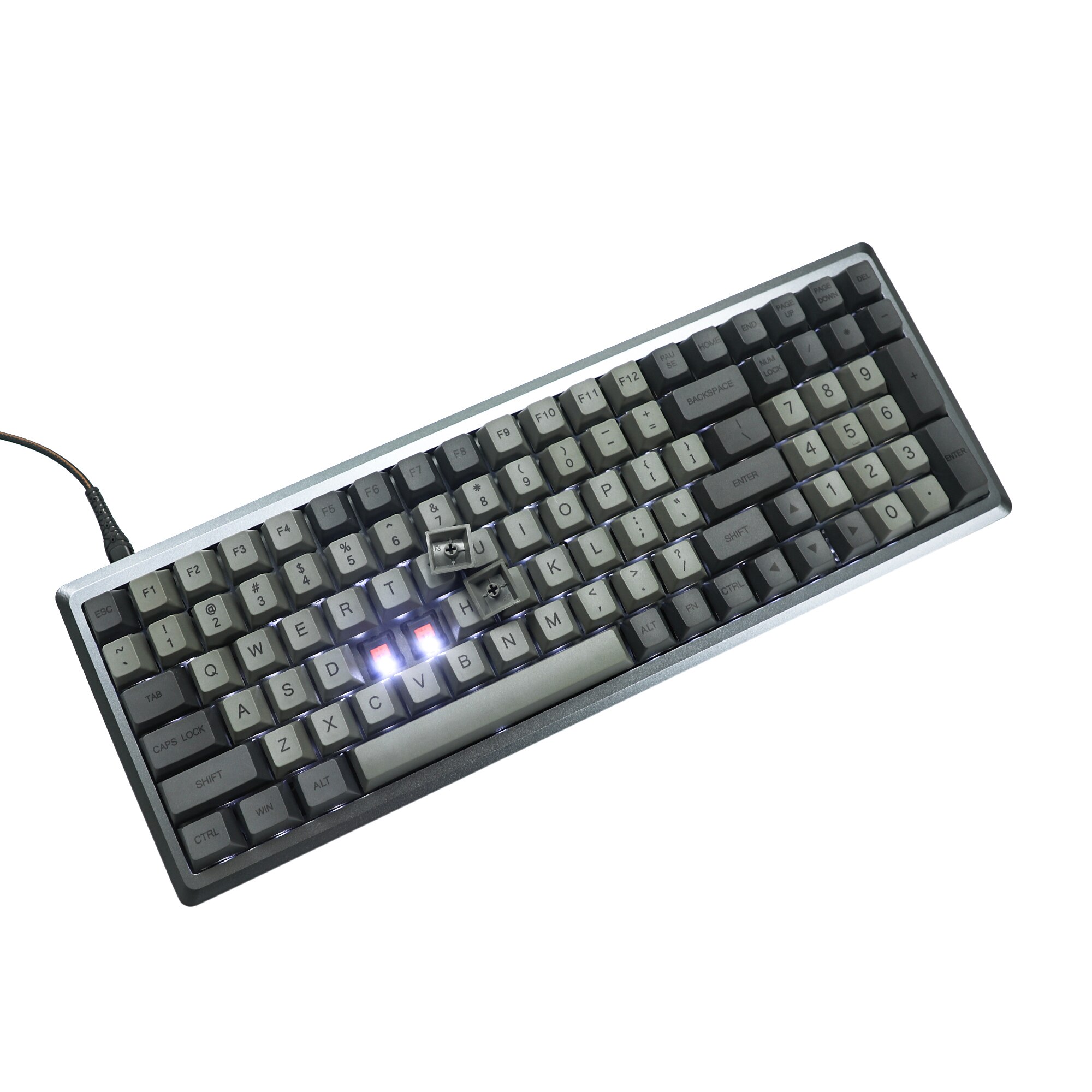 138 Black Gray Keycaps Cherry Profile Dye Sub Thick PBT Mac Keycap set For ANSI ISO 104 TKL GK61 96 75 GMMK Mx Keyboard