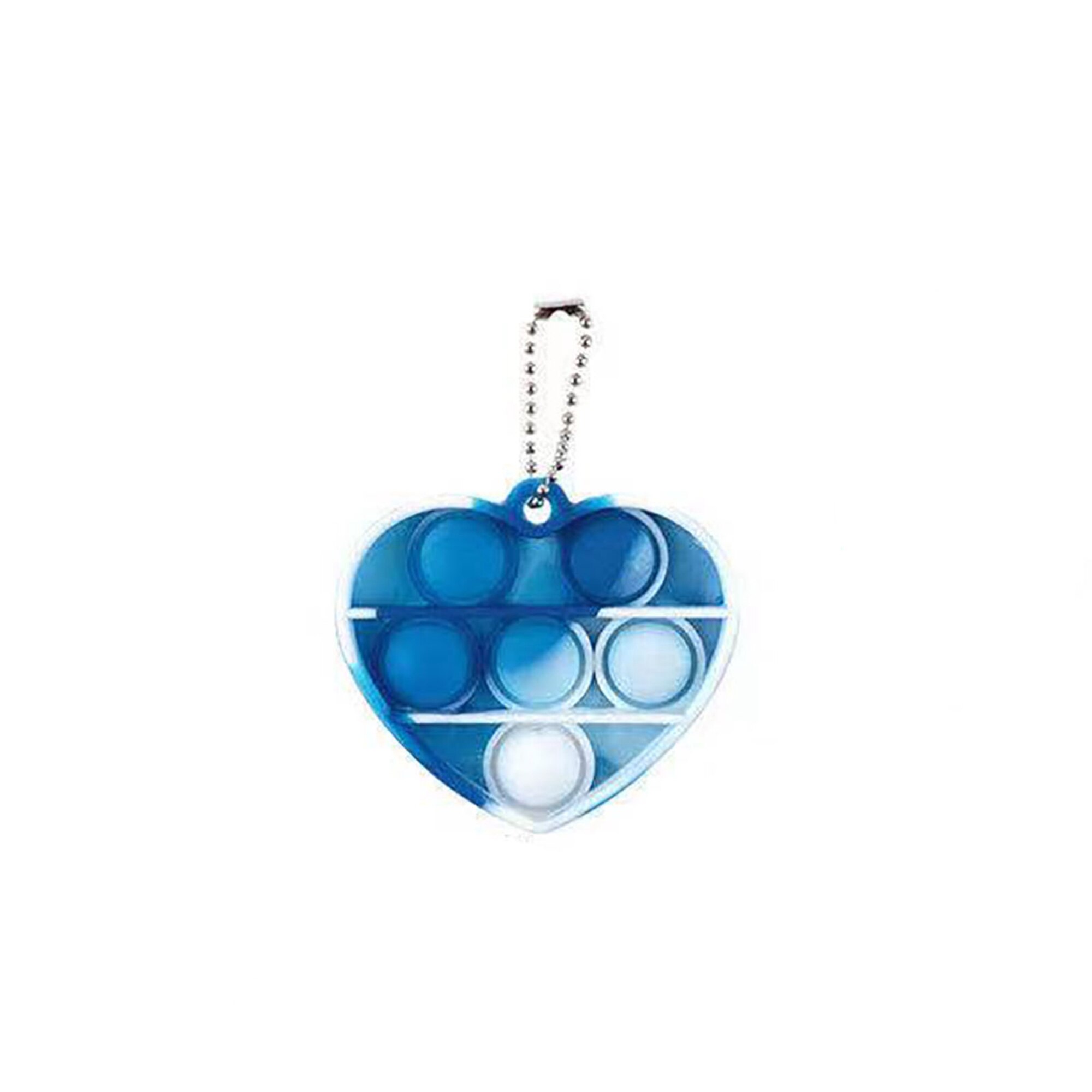 Push Pop Bubble Fidget Toy Heart Shape Sensory Toy Keychain Stress Relief Anti-Anxiety Tool Antistress Toys For Adults: Dark Blue White