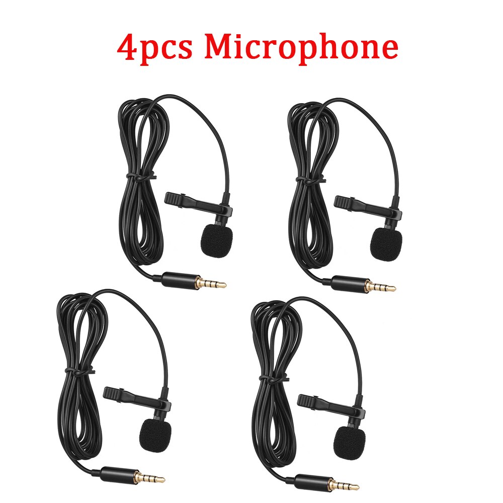 Andoer EY-510A Mini Tragbare Clip-auf Revers Lavalier Kondensator Mic verdrahtet Mikrofon für iPhone iPad Android Telefon DSLR Kamera: 4Stck