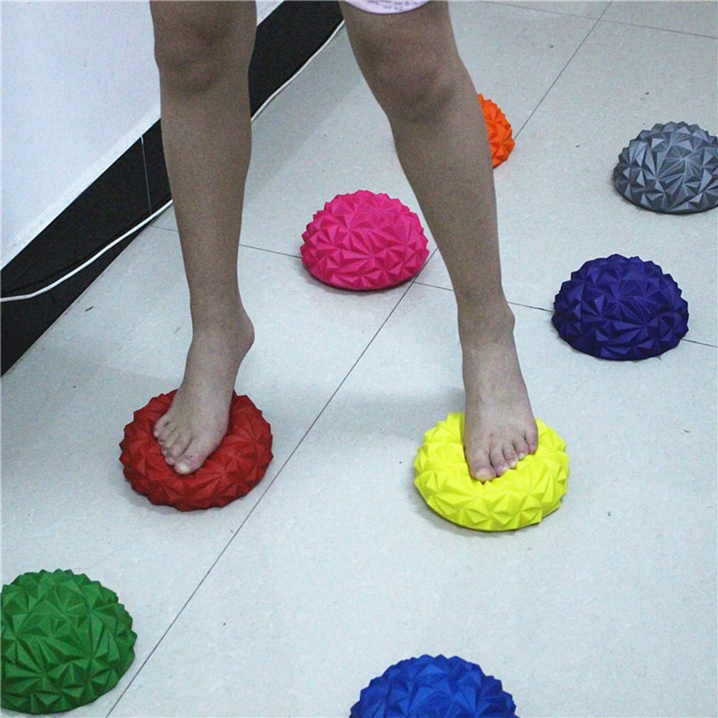PVC Half Yoga Ball Fitness Exerciser Water Cube Diamond Pineapple Ball Balance Training Point Massage Board for Children