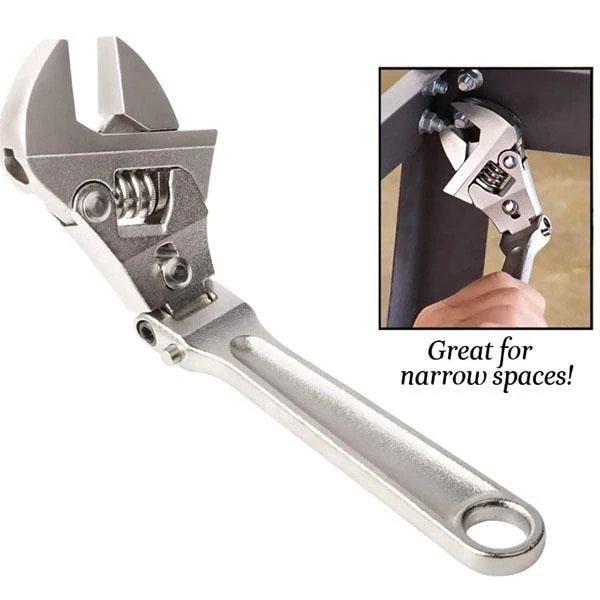 8 Inch Adjustable Ratchet Wrench 180 Degree Foldable Ratchets Wrench Universal Wrench Spanner Wrench Set Ratchets Socket Tools