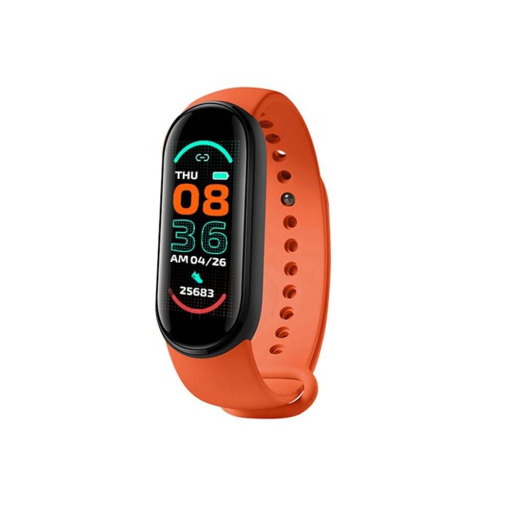 M6 Smart Horloge Armband Bloeddruk Slaap Gezondheid Monitoring Stappenteller Kleur Screen Sport Armband Touch Smart Horloge: Oranje