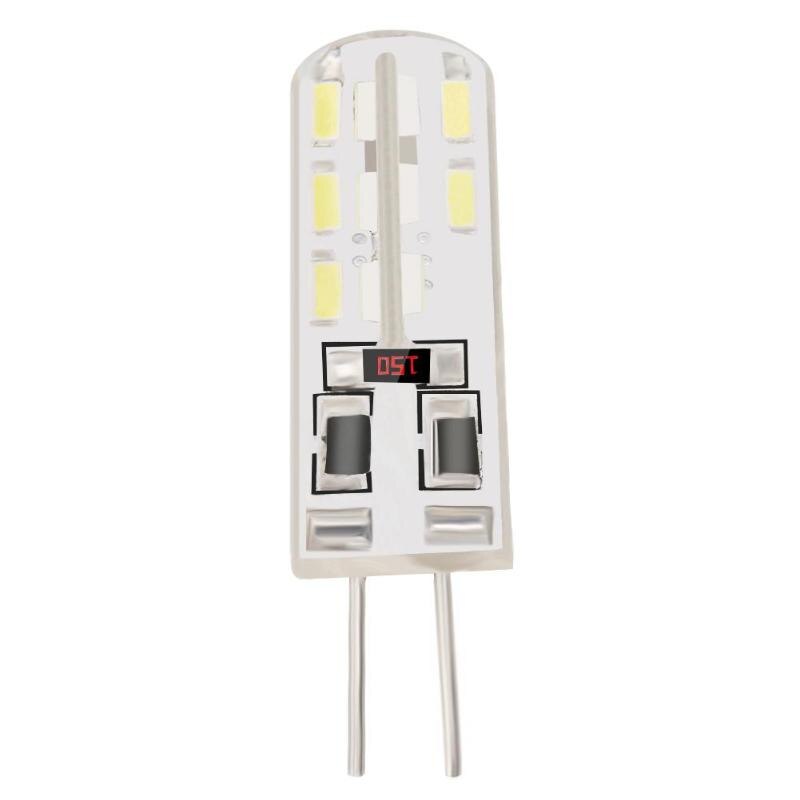 Smd 3014 g4 led lampa 2w dc 12v vita 24 led silikon majs glödlampa 110lm halogenljus