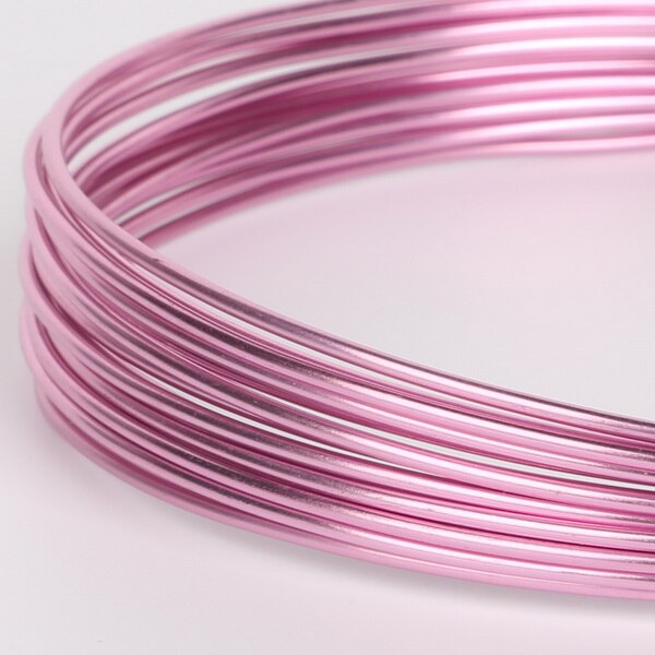 New Arrival różne kolory 5m 15gauge (1.5mm) drut aluminiowy miękki metal florystyka drutu, dla DIY ocena biżuteria i Craft Making: Pink