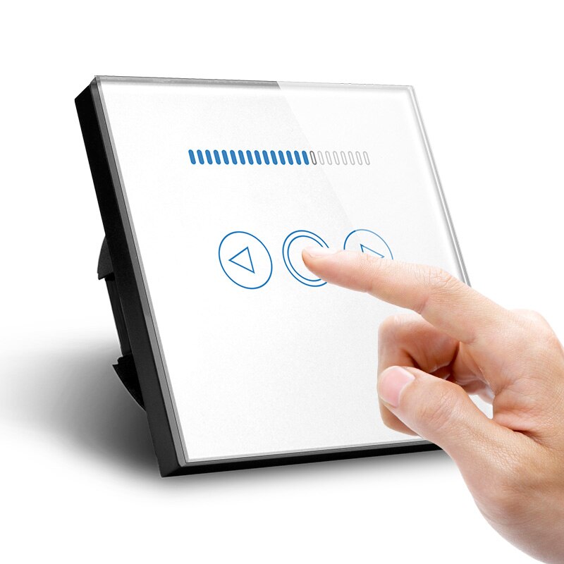 Aseer Eu Standaard Schakelaar, Smart Switch Dimmer 500W, Luxe White Crystal Glass Panel,AC110 ~ 240V Led Dimmer Muur Schakelaar: White dimmer switch