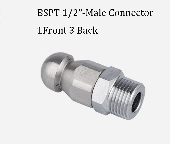 BSPT 1/2"3/4" High Pressure Water Jet Drain Pipe Sewer Cleaning Nozzle Washer High Pressure Pipe Cleaning Sewer Nozzle: Yellow