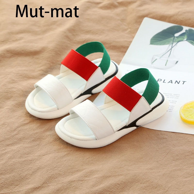 Zomer Toevallige Strand Schoenen Meisjes Antislip Zachte Bodem Schoenen Tij Versie Van Wilde Baby Elastische Sandalen