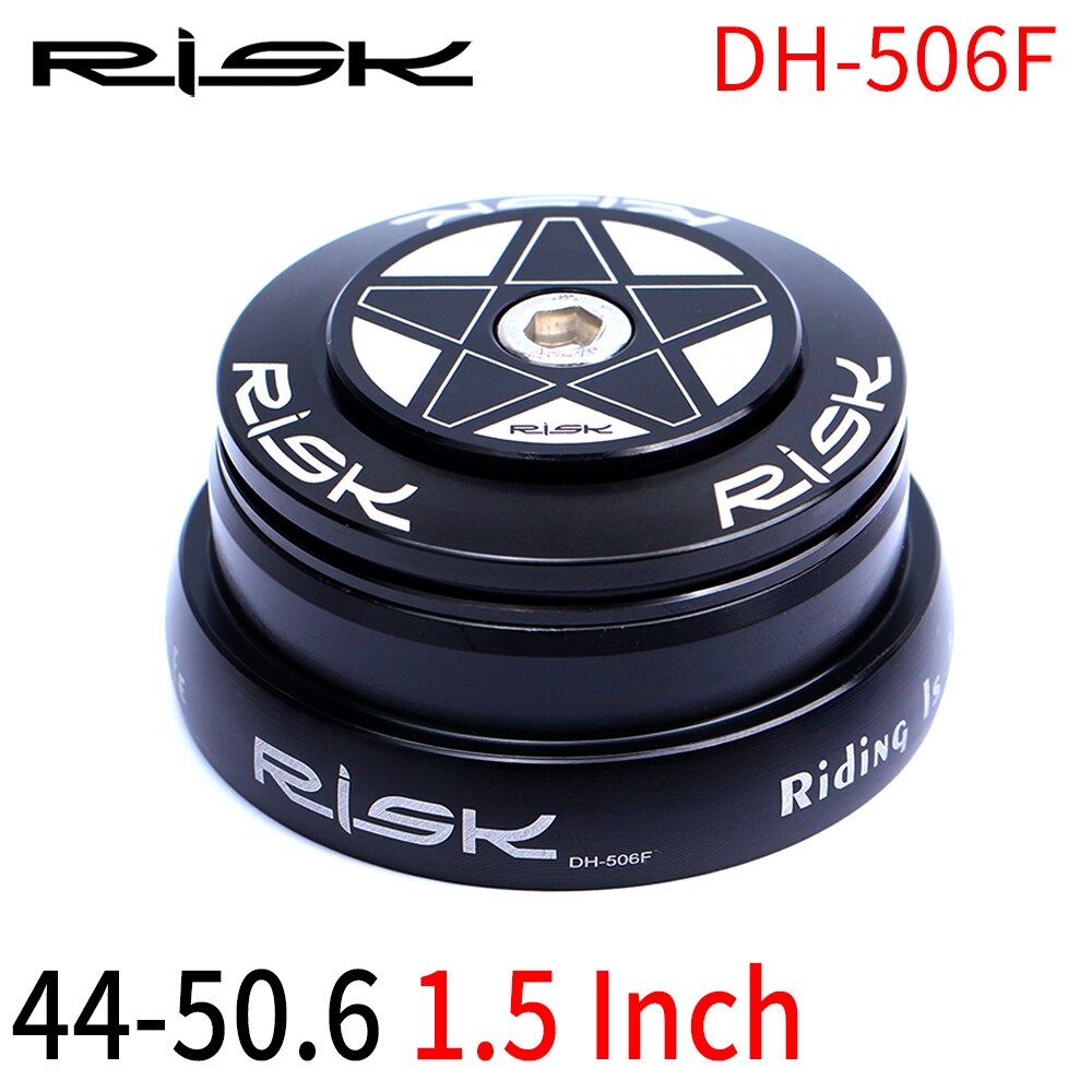 Riesgo MTB bicicleta casco para carretera bicicleta 44-50,6mm CNC doble rodamiento 1/8 "-1 1/2" 1,5 horquilla cónica horquilla recta conversión auriculares: 44-50.6mm 1.5inch