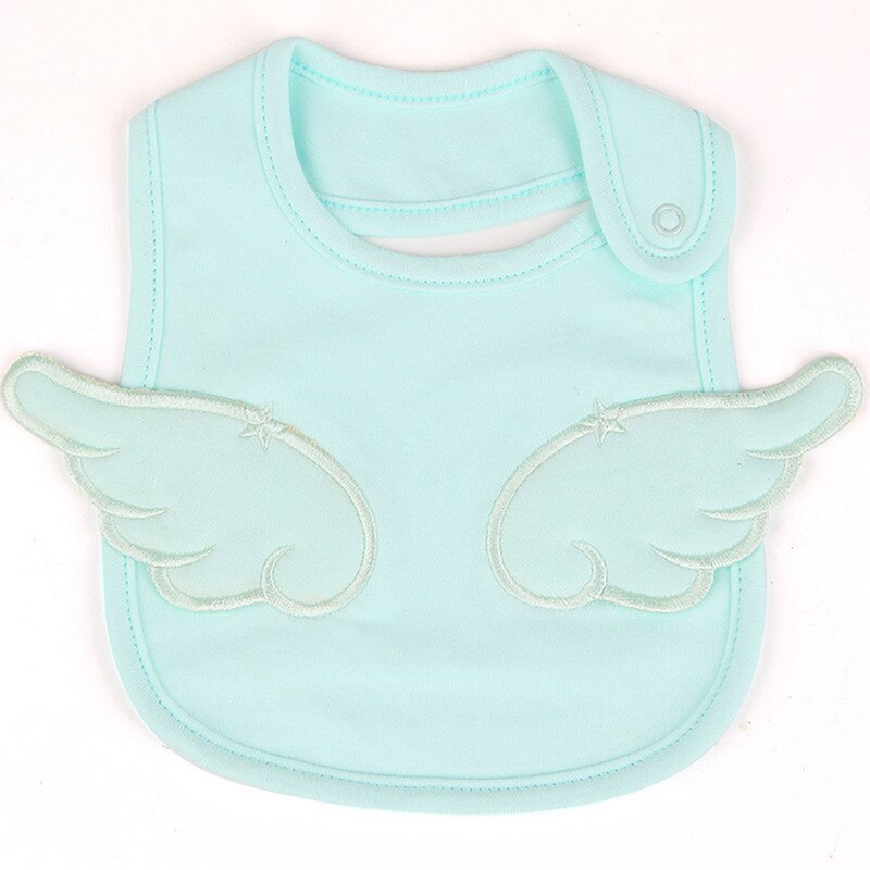 Newborn Bibs Baby Bandana Bibs White Cotton Burp Cloth Pink Angel Wings Cute Boy Girl Bib For Infant Toddler Feeding: green