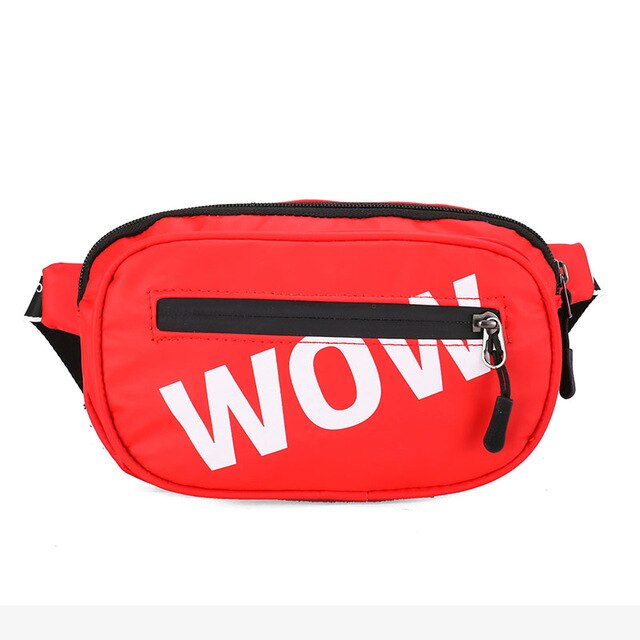 Waterproof Child Waist Bag Boy Chest Bag Trend Belt Bags High Capacity Kidney Funny Bags Unisex Banana Bags Teens Crossbody Pack: red