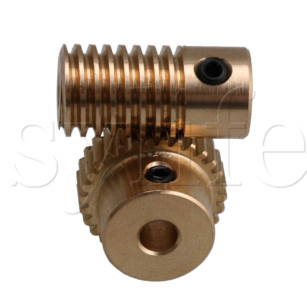 0.5 modul messing metal 3mm hullers gearaksel og 30 tænder snekkehjuls snekke gear sæt