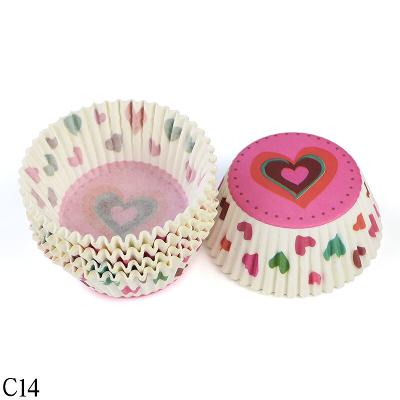 Doublures de Cupcake, tasse de cuisson, bricolage, plateau en papier à muffins, plateaux à pâtisserie, fournitures de cuisine, moule à gâteau, outils de décoration, 100 pièces: C14