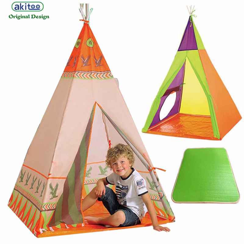 Akitoo Kinderen Tenten Spel Huis Binnen Indian Tenten Kids Outdoor Kasteel Baby Kleuterschool Driehoek Kids Opvouwbare Tent
