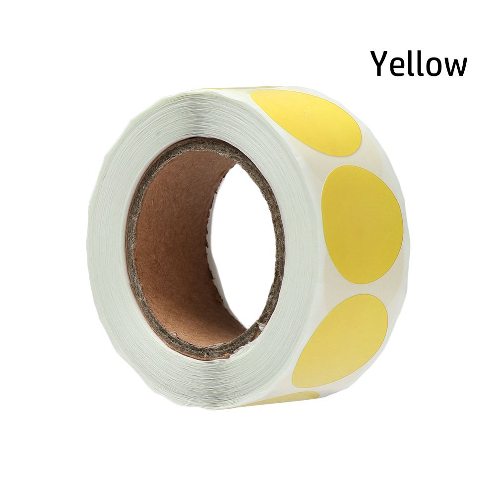 500Pcs/Roll Chroma Label Colorful Code Dot Labels Stickers Seal Labels Scrapbooking For Packaging Stationery Stickers: yellow