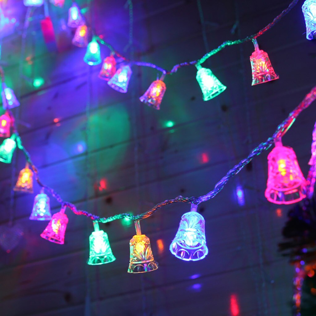 1.5m 10 led julklockor ljusslingor utomhusfest trädgårdsdekoration utomhus julfest bröllop juldekoration  #t1p: Flerfärgad