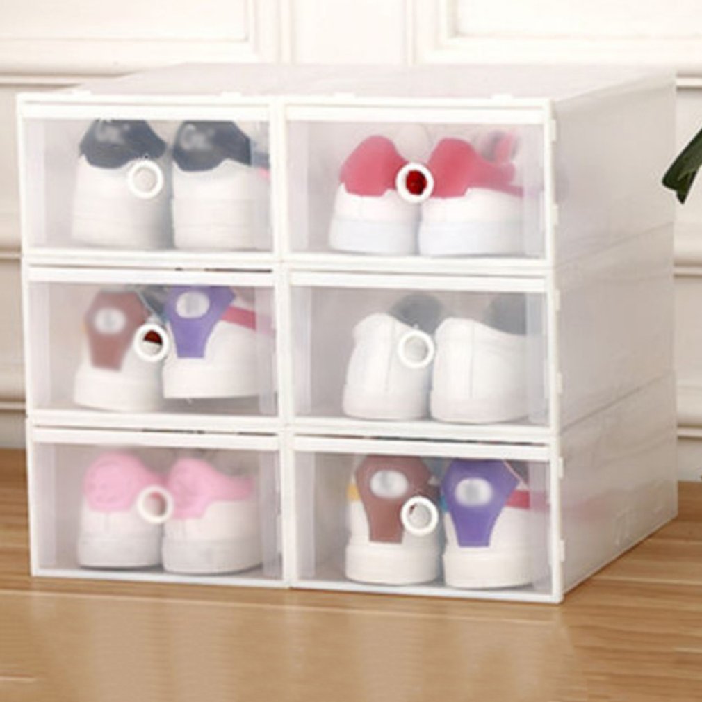 Transparante Plastic Schoenendoos Schoen Opbergdoos Schoenendoos Flip Cover Lade Schoen Opslag Artefact Verdikking