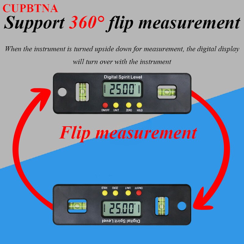 Digital Protractor Goniometer Inclinometer Electronic Level 360 Degrees with Magnet Horizontal Angle Slope Test Ruler 100-200mm