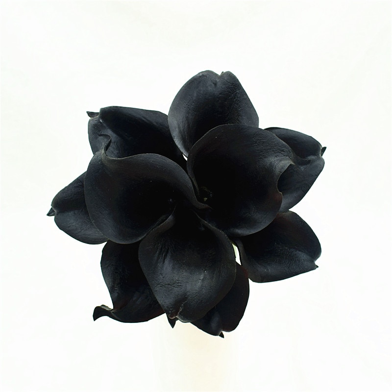 Oasis Teal Wedding Flowers Teal Blue Calla Lilies 10 stem Real Touch Calla Lily Bouquet Wedding Centerpieces artificial flowers: black