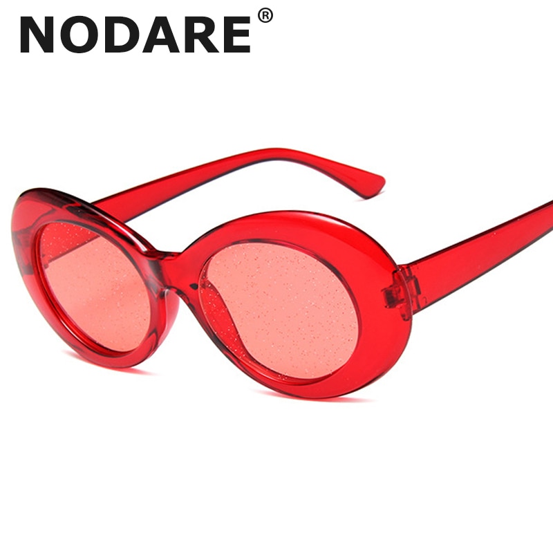Nirvana Kurt Cobain Sunglasses Women Clout Goggles Pink Oval Sun Glasses Classic Fahion Female Clear Lens Mirror Eyewear UV400