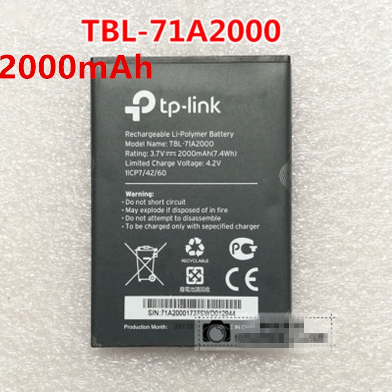 For TP-LINK M5350 Battery 2000mAh 3.7V TBL-71A2000 TL-TR861 761 wifi mifi baterie