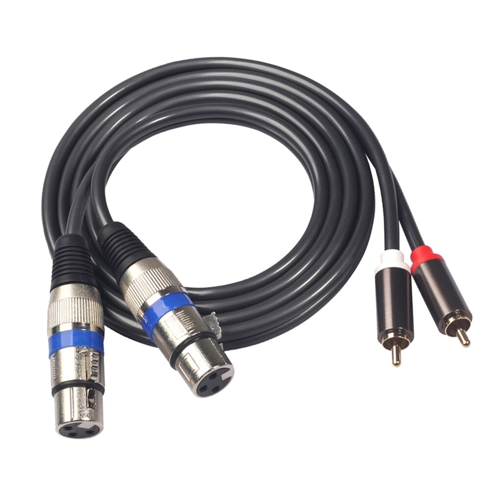 Audio Premium 5 Feet Dual XLR Female to Dual Male Patch Cable 2-XLR to 2-RCA