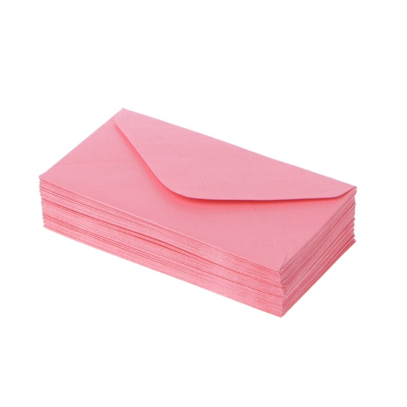 50 st/pack färgglada kuvert papper retro tomma mini papper kuvert bröllopsfest inbjudan gratulationskort: Rosa