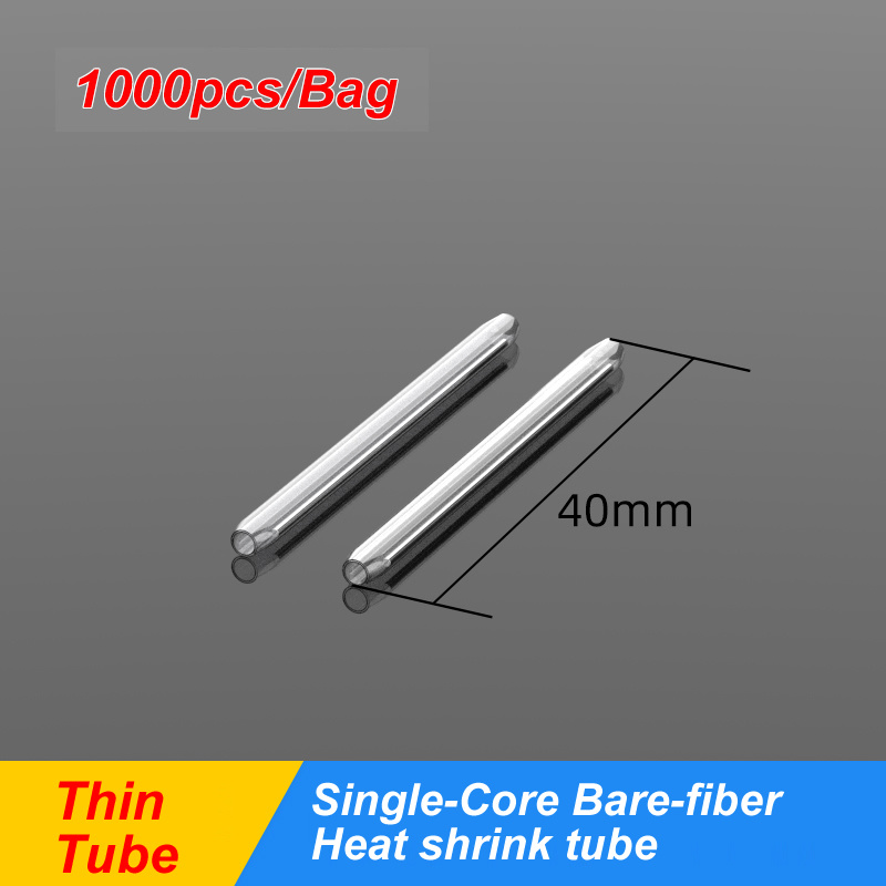 1000pcs lot 60mm 45mm 40mm Bare Fiber Cable Fiber Fusion Protection Splice Sleeves Heat Shrinkable tube: 40mm thin 1-core