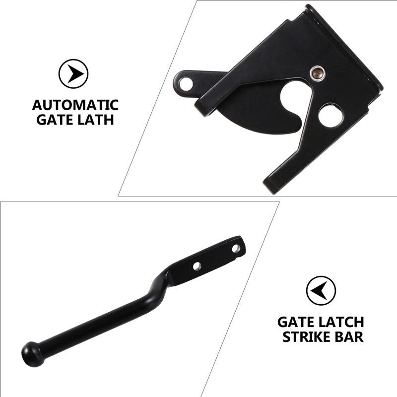 1 Set Gravity Lever Fence Lock Iron Bolt Lock Wood Fence Gate Lock with Fastener