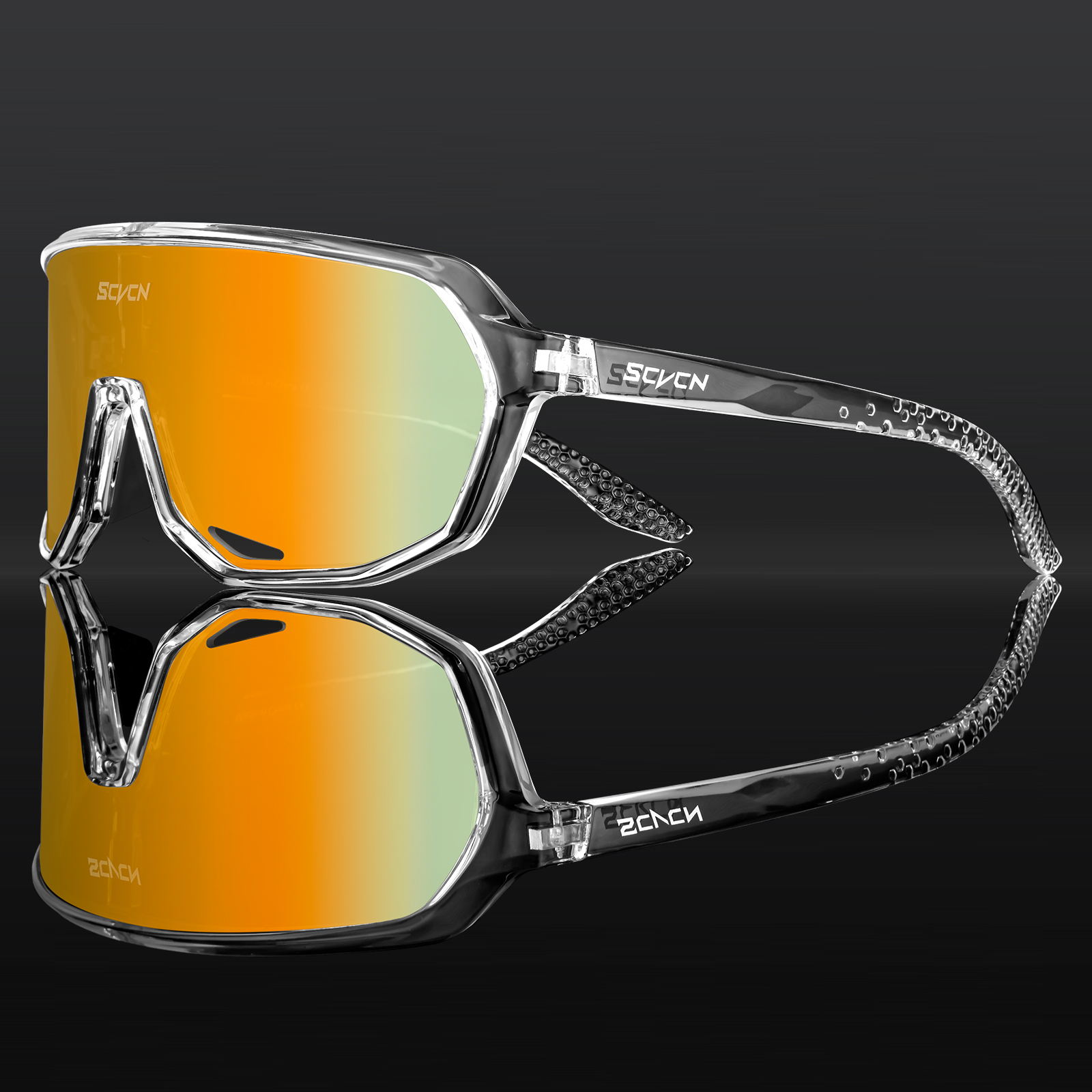 SCVCN Men Cycling Glasses Photochromic Sunglasses Mountain Bike Road Bicycle Eyewear MTB Cycle Goggles Sports UV400 Glasses: Brown