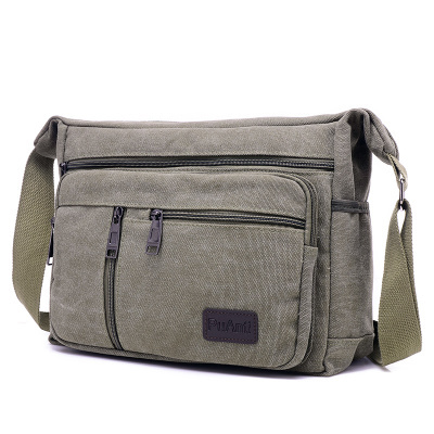 men messenger bags handbag single shoulder bag canvas material: Army green big