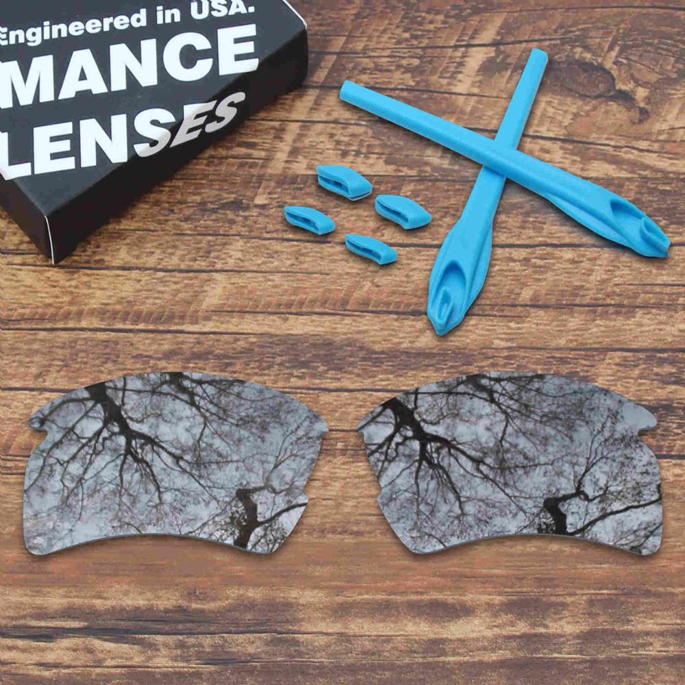 ToughAsNails Polarized Replacement Lenses & Sky Blue Rubber Kit for Oakley Flak 2.0 XL Sunglasses: Photochromic Grey