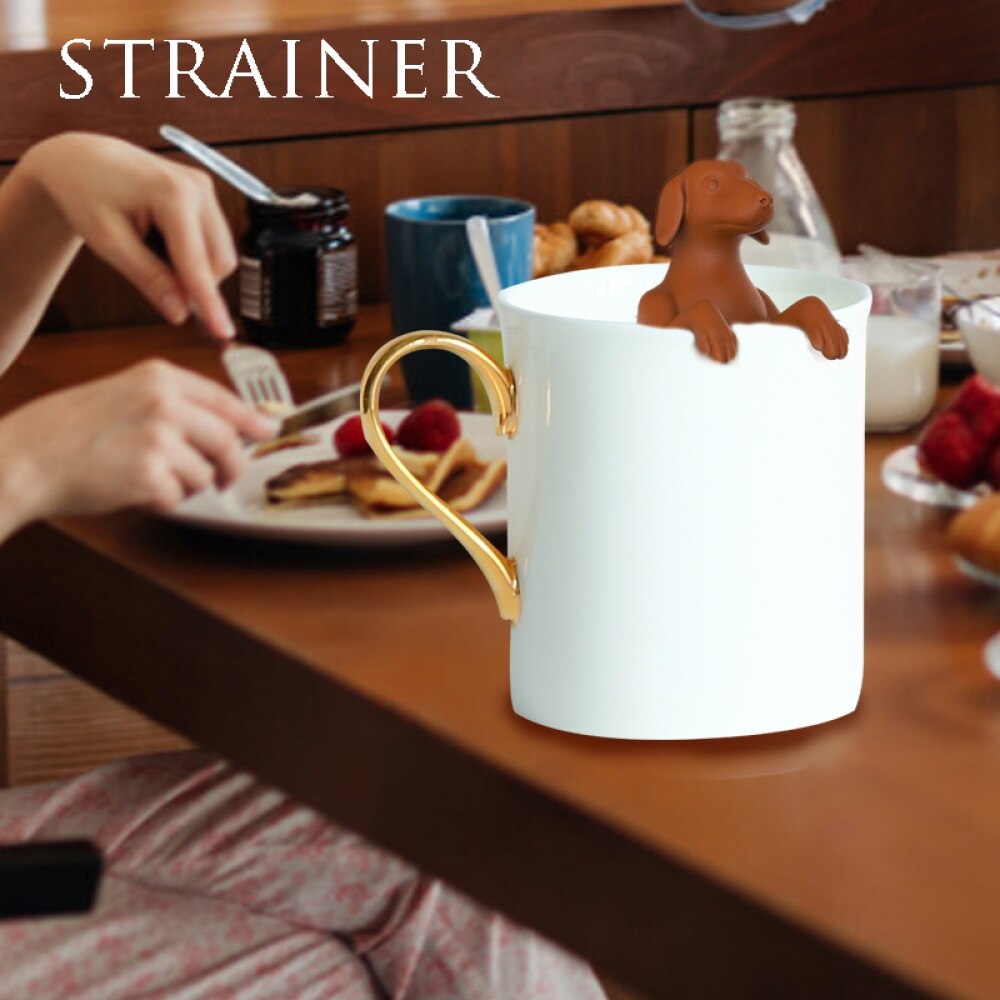 Animal Pet Dog Doggy Puppy Tea Infuser Black Grey Pet Tea Filter Food Grade Silicone Rubber Purrtea Tea Strainer