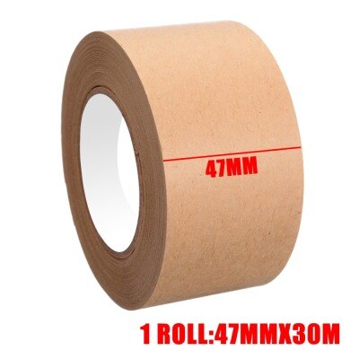 30m cinta de papel Kraft engomado Paquete de papel adhesivo sellado agua activada cuadro de cartón adhesivo herramientas de embalaje: 47mm
