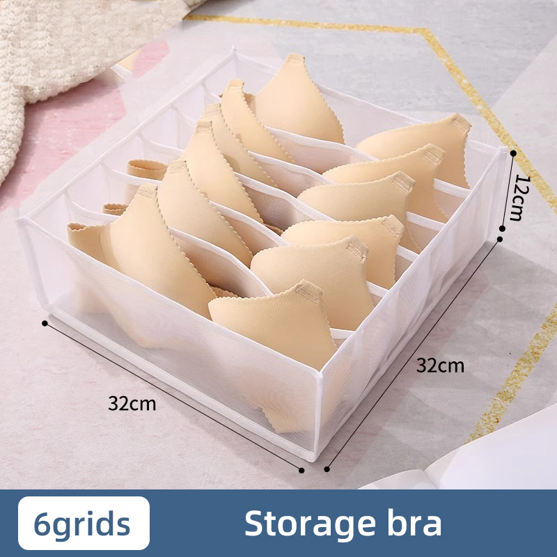 Ondergoed Lade Organizer Opbergdoos Opvouwbare Closet Organisatoren Lade Divider Opbergdozen Voor Onderbroeken Sokken BH: Ivoor