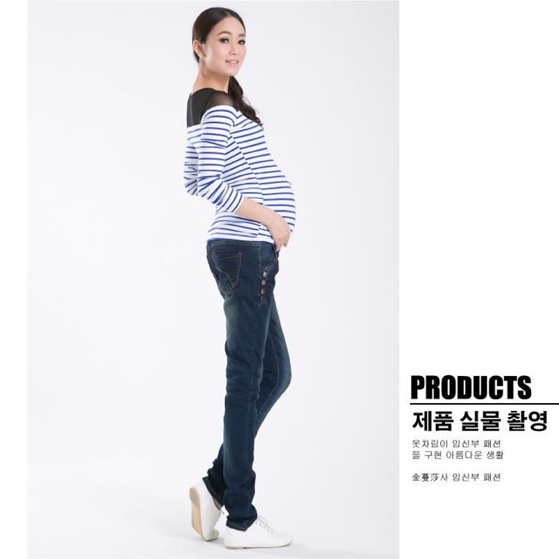 Denim graviditetsbukser jeans graviditetstøj til gravide graviditetsbukser gravid tøj plus size forår