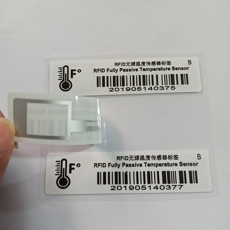 FONKAN 860-960Mhz UHF RFID Fully Passive Temperature Sensor Sticker label Tag for cold-chain logistics 98x24mm